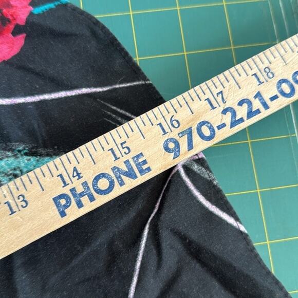 Vtg California Miss Black Red Floral  3X Maxi Dress Caftan Boho Hippie Made USA - Picture 6 of 6